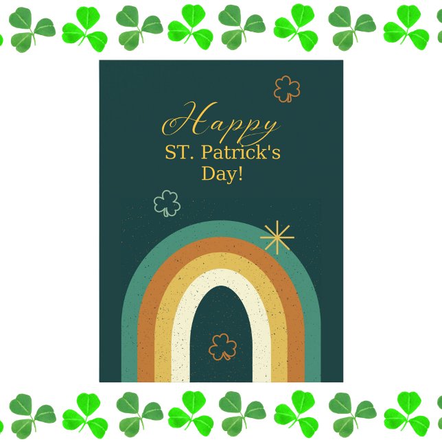 Retro St. Patrick’s Day Rainbow Postcard (Creator Uploaded)