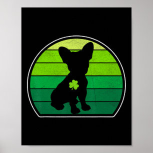 Retro St Patricks Day French Bulldog Dog Lover Sha Poster