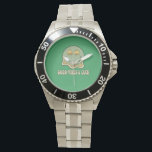 Retro St. Patrick's Day Good Vibes & Luck Smiley  Watch<br><div class="desc">Celebrate St. Patrick's Day 2026 with a touch of retro charm and positive energy! 🍀 This exclusive design by BarberArtDesign features a vibrant, melting smiley face with shamrock eyes, perfectly capturing the "Good Vibes & Luck" theme. Crafted for those with a refined taste for unique streetwear, this t-shirt blends the...</div>
