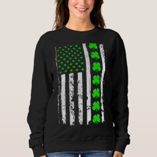 Retro St Patrick's Day Green IRISH American Flag S Sweatshirt