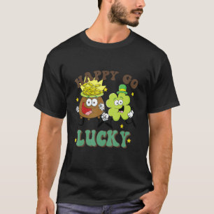 Retro St Patrick's Day Happy Go Lucky Pot Of Gold T-Shirt