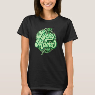 Retro St Patricks Day Lucky Mama Shamrock Lightnin T-Shirt