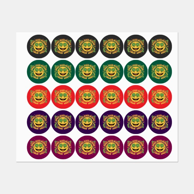 Retro St. Patrick's Day Smiley Face Lucky State  (Sheet)