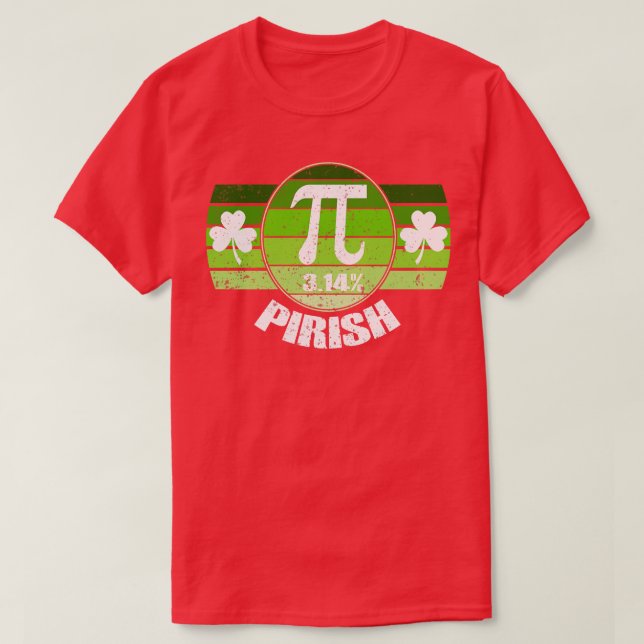 Retro St Patricks Pi Irish Day 314 Irish Math Geek T-Shirt (Design Front)
