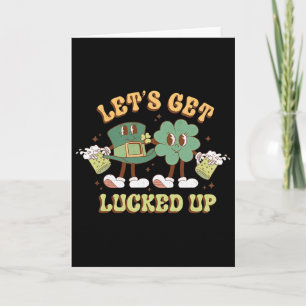 Retro St Patty's Day Graphic Let's Get Lucked Up M Card