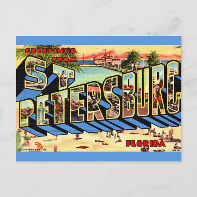 Retro St Petersburg Florida  Postcard (Front)