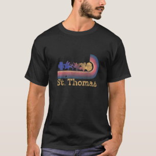 Retro St Thomas Tropical Flowers 80's Style Surfin T-Shirt