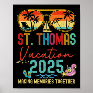 Retro St. Thomas Vacation 2025 Memories Matching G Poster