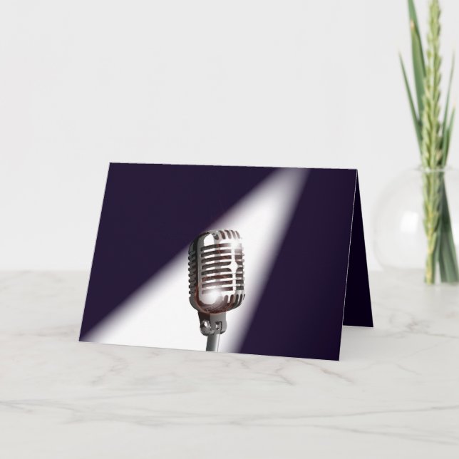 Retro Stage Microphone Card (Front)