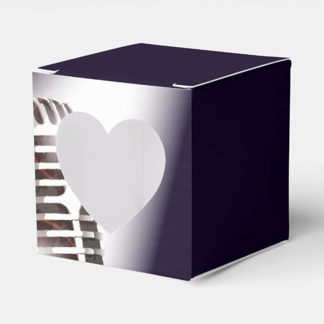 Retro Stage Microphone Favour Box (Front Side)