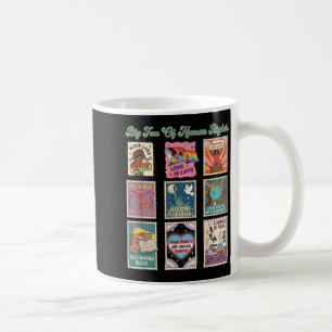 Retro stamp big fan of human rights funny quoteRet Coffee Mug