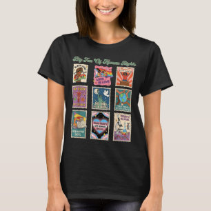 Retro stamp big fan of human rights funny quoteRet T-Shirt