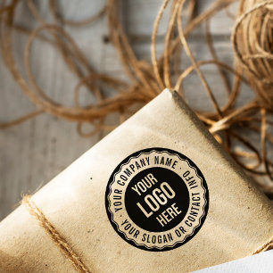 Retro Stamp Frame Business Name, Slogan, & Logo