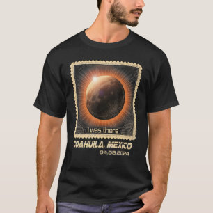 Retro Stamp Total Solar Eclipse 2024 Coahuila Mexi T-Shirt