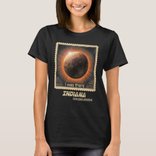 Retro Stamp Total Solar Eclipse 2024 Indiana T-Shirt