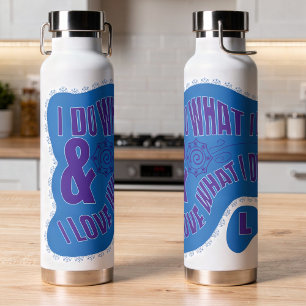 Retro Star Style Motivational Blue Water Bottle