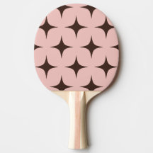 Retro Starburst Brown and Muted Pastel Pink