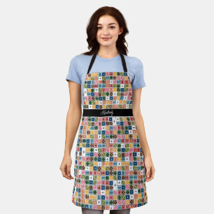 Retro Starburst Dominoes Apron