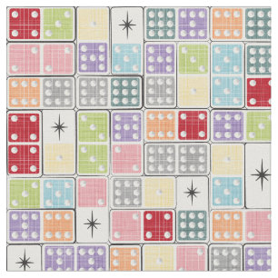 Retro Starburst Dominoes Fabric