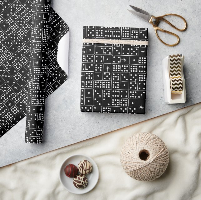 Retro Starburst Dominoes Wrapping Paper (Crafts)