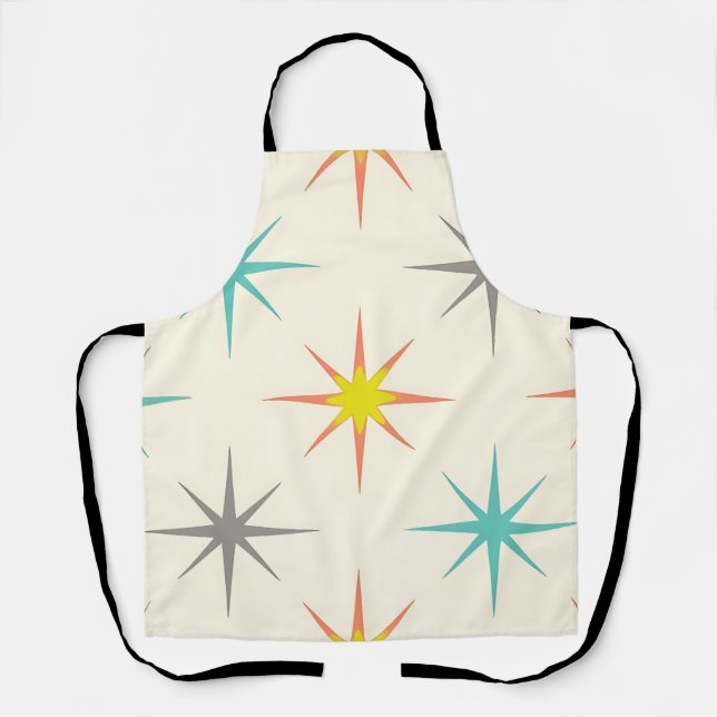 Retro Starburst Mid-Century Pattern Apron (Front)
