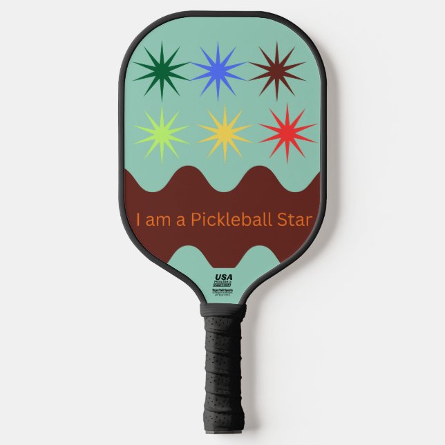 Retro Starburst Pickleball Star Paddle (Front)