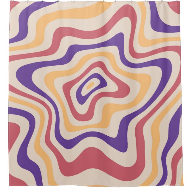 Retro Starburst Psychedelic Background Shower Curtain (Front)