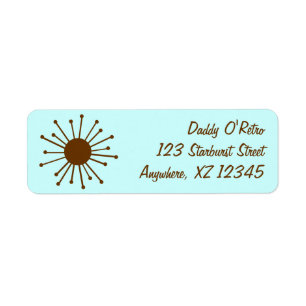 Retro Starburst Return Address Label