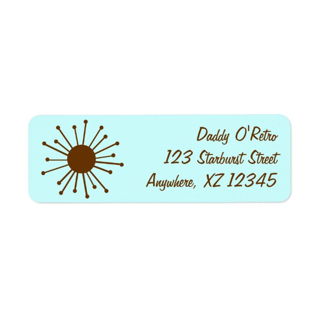Retro Starburst Return Address Label (Front)