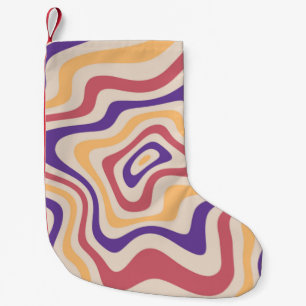 Retro starburst sunburst background pattern. 1960s small christmas stocking