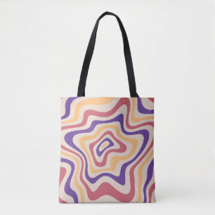Retro starburst sunburst background pattern. 1960s tote bag