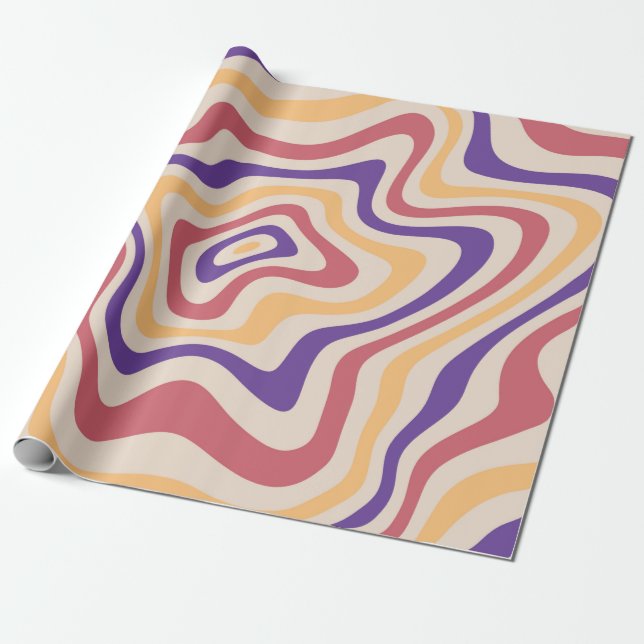 Retro starburst sunburst background pattern. 1960s wrapping paper (Unrolled)