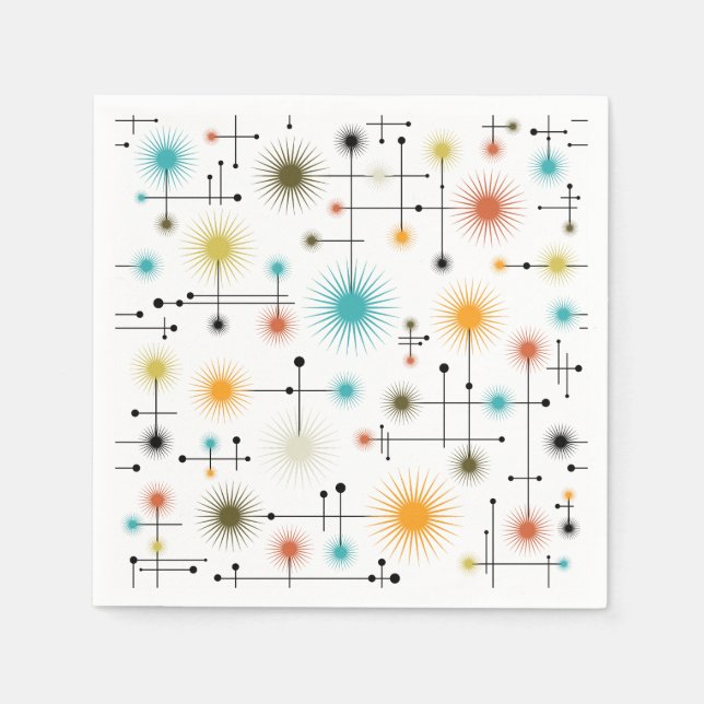 Retro Starbursts A Go-Go! Napkin (Front)