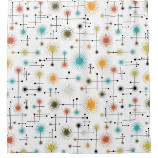 Retro Starbursts A Go-Go! Shower Curtain