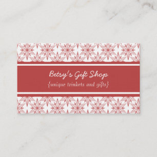 Retro Starbursts Business Card, Red Card