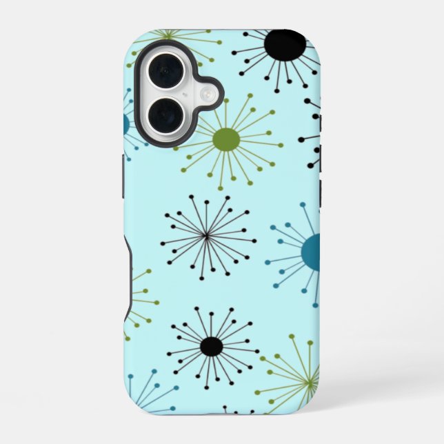 Retro Starbursts iPhone 16 Case (Back)
