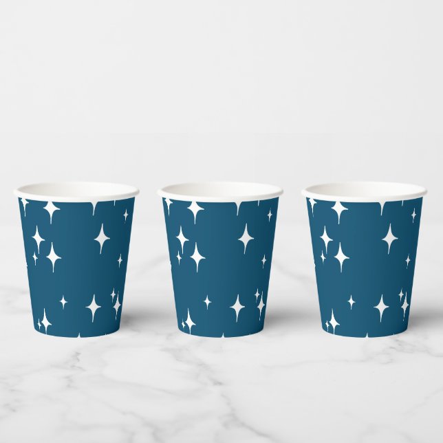 Retro Stardust Starburst Stars New Year   Paper Cups (Multi)