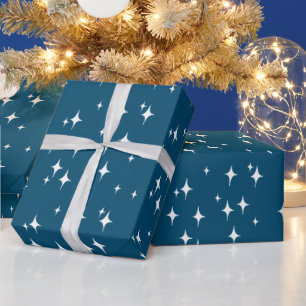Retro Stardust Starburst Stars New Year  Wrapping Paper