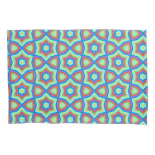 Retro Stars Floral Artistic Abstract Pattern Pillowcase