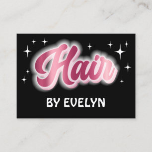 Retro stars script hair stylist business card