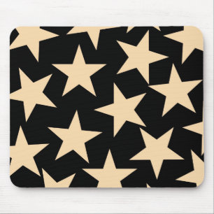 Retro Stars Y2K Pattern with Black Background Mouse Pad