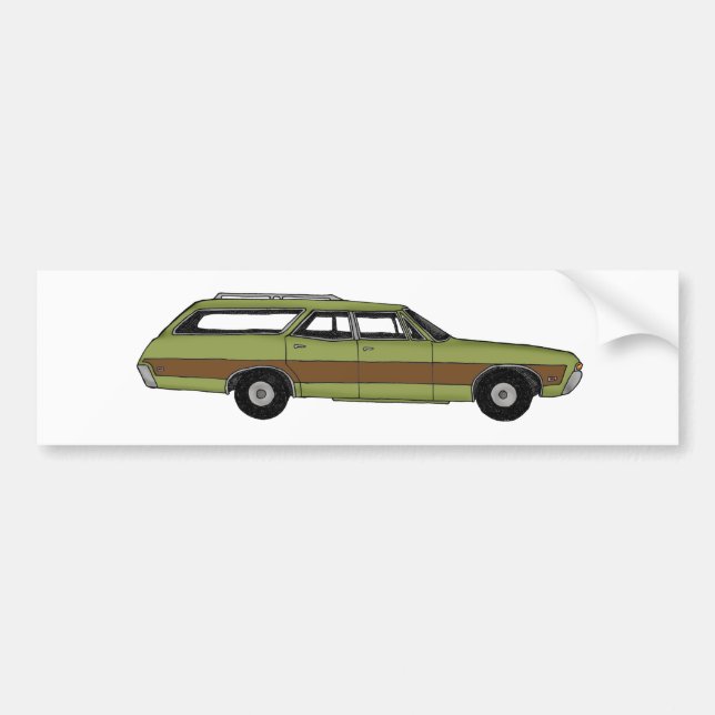 retro station wagon bumper sticker (Front)