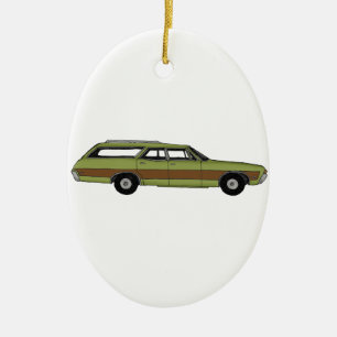 retro station wagon ceramic tree decoration