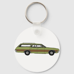retro station wagon key ring