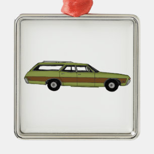 retro station wagon metal tree decoration