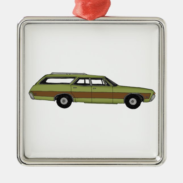 retro station wagon metal tree decoration (Front)