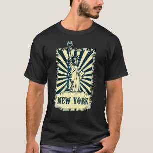 Retro Statue Of Liberty New York City America USA T-Shirt