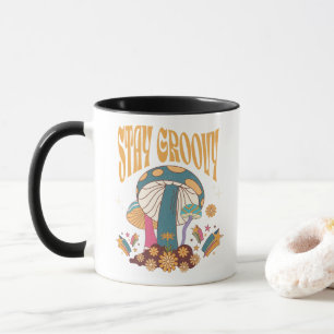 Retro Stay Groovy Mushroom Mug