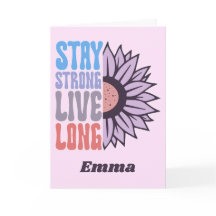 Retro Stay Strong Live Long Sunflower Positive