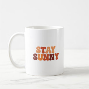 Retro "Stay Sunny" Typography Graphic Coffee Mug
